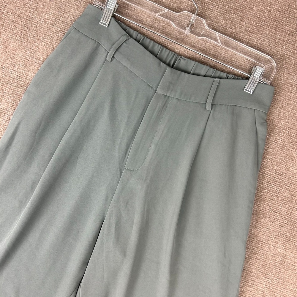 Commense Oversized‎ Trousers Pants Women's XL Green High Waisted Pleat Front